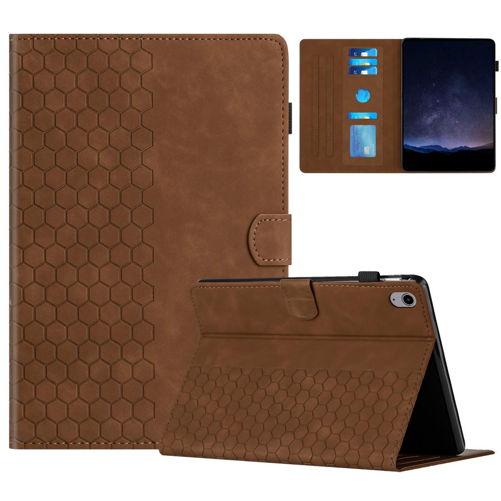 For Lenovo Tab P11 Case Honeycomb Printed Leather Tablet Cover with Card Slot