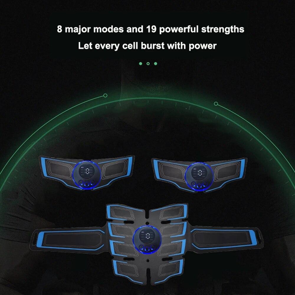 USB Rechargeable EMS Abdominal Muscle Toning Trainer Practice Eight-pack ABS Strengthen Simulates Biological Micro-current