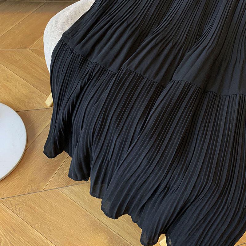 Women's Spring 2025 Purple Fairy Gauze Skirt: Slim, Versatile, Pleated Design