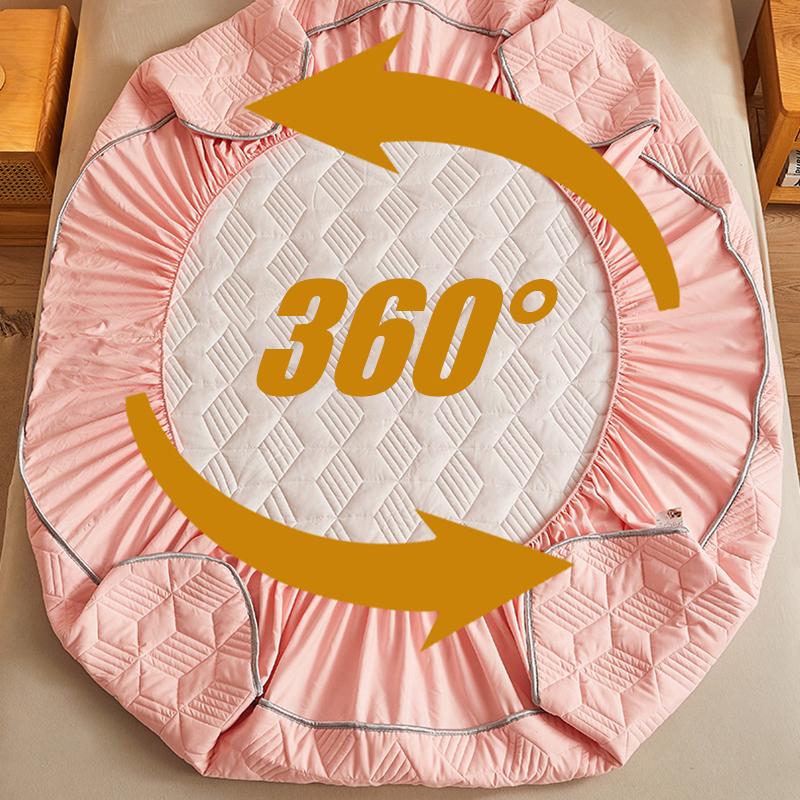 Thicken Quilted Mattress Cover Non-slip Three-layer Structure Brushed Cotton Bedspread On The Bed Queen King Size Sheet
