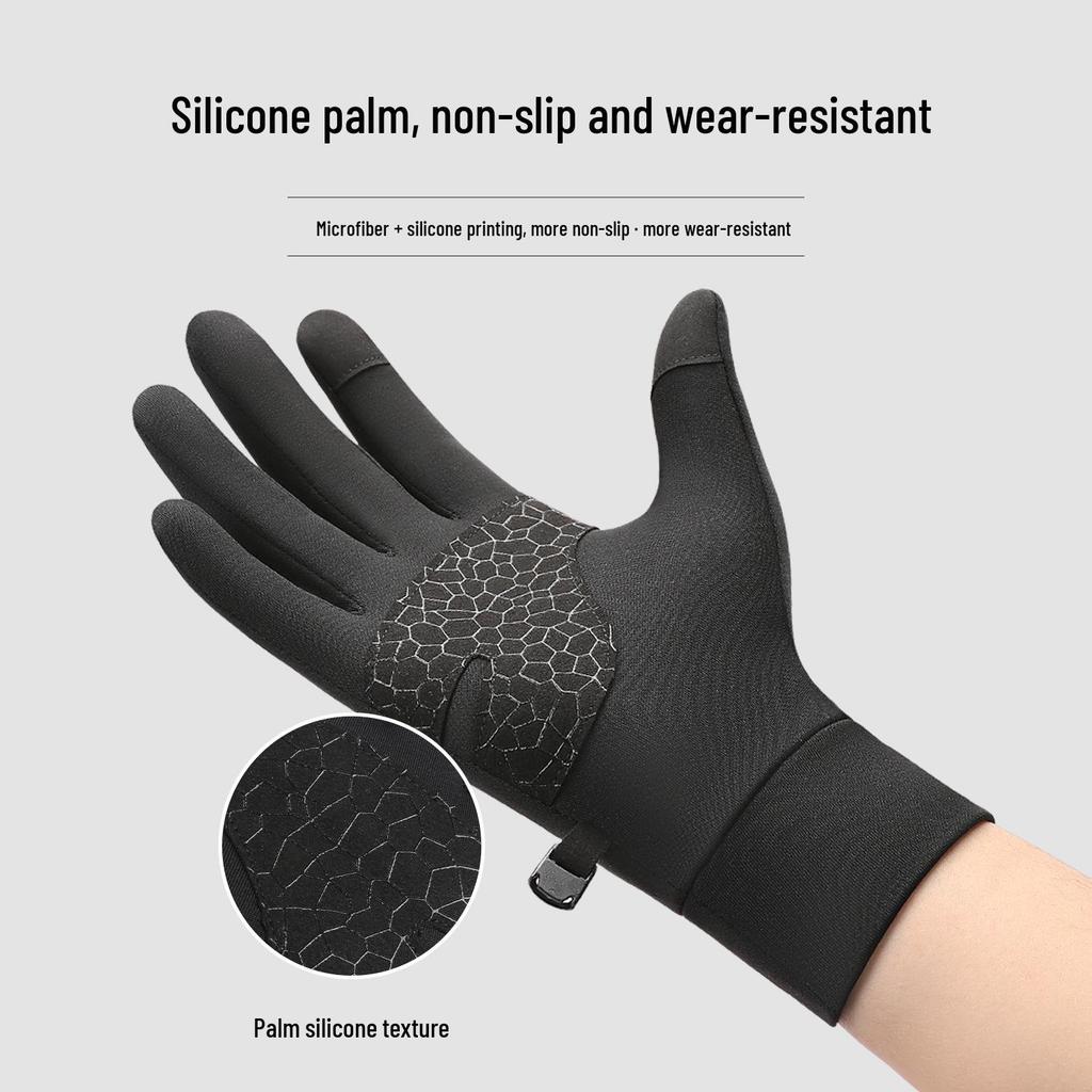 Unisex Touchscreen Winter Sports Gloves - Warm, Velvet-Lined for Running & Cycling
