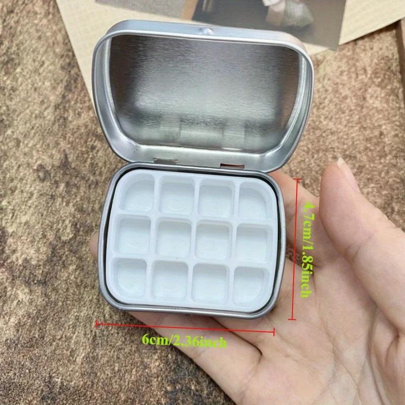 12-Grid Mini Watercolor Box - Ultra-Compact, Lightweight, Travel-Sized, Moisturizing Palette for Painting and Sketching