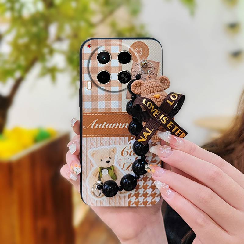 Soft Case Black Pearl Pendant Phone Case For Tecno Camon30/4G/5G/CL6/CL7 Silicone Dirt-resistant Protective Case Cartoon