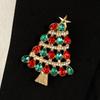 Full Rhinestones Christmas Tree Brooch Enamel Christmas Crystal Pins  New Year Gift