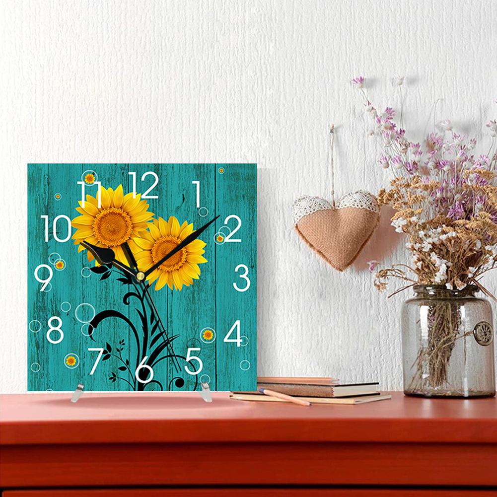 Wooden Square Wall Clocks Silent Non ticking Battery Powered For Home Kitchen Living Room Office Decor