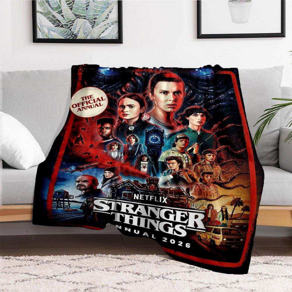 Stranger Things Annual 2026: Official Collectible EditionBlanket Flannel Throw Blanket for Sofa, Bed, Travel, Camping, Office, Couch, Chair