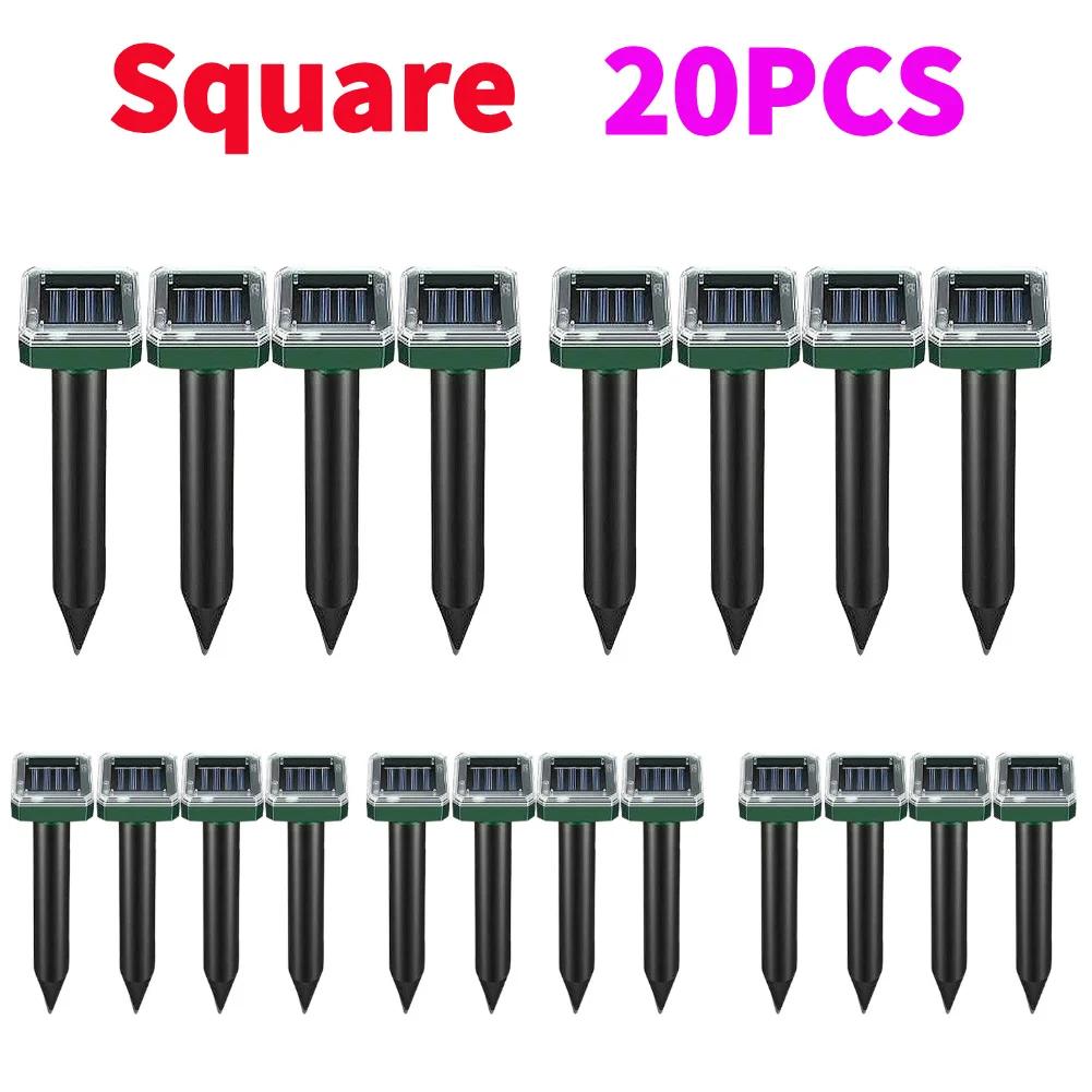 4-20Pcs Solar Animal Repellant Waterproof Ultrasonic Mouse Rat Repellant Anti-Corrosion Repellent Device For Snake Mouse Mole