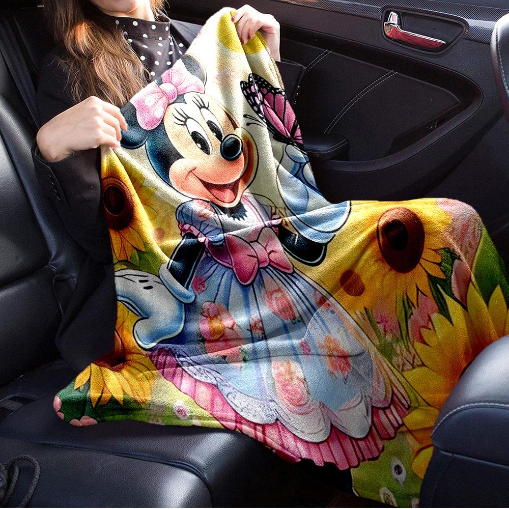 1pc Velvet Bedding Throw Blanket - Cute Minnie Mouse Design, Soft and Warm for Sofa Cover,