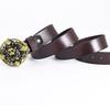 Men's Belt Lion Head Personality Fashion Casual Trend Belt Pure Cowhide Belt