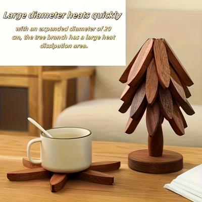 LIUSHADUOLA Wooden High-Temperature Resistant Table Mat, Pot Holder & Coaster, Modern Minimalist Plate Pad for Home Use