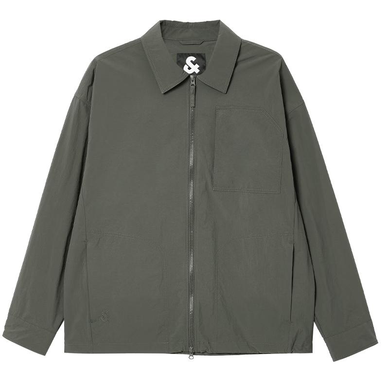 Jack&Jones Men's Summer Loose Lapel Zipper Embroidered Jacket