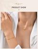 316L Stainless Steel Zirconia Heart Flower Chain Necklace, Women's Thin Link Clavicle Chain Choker,  Fashion Temperament Jewelry
