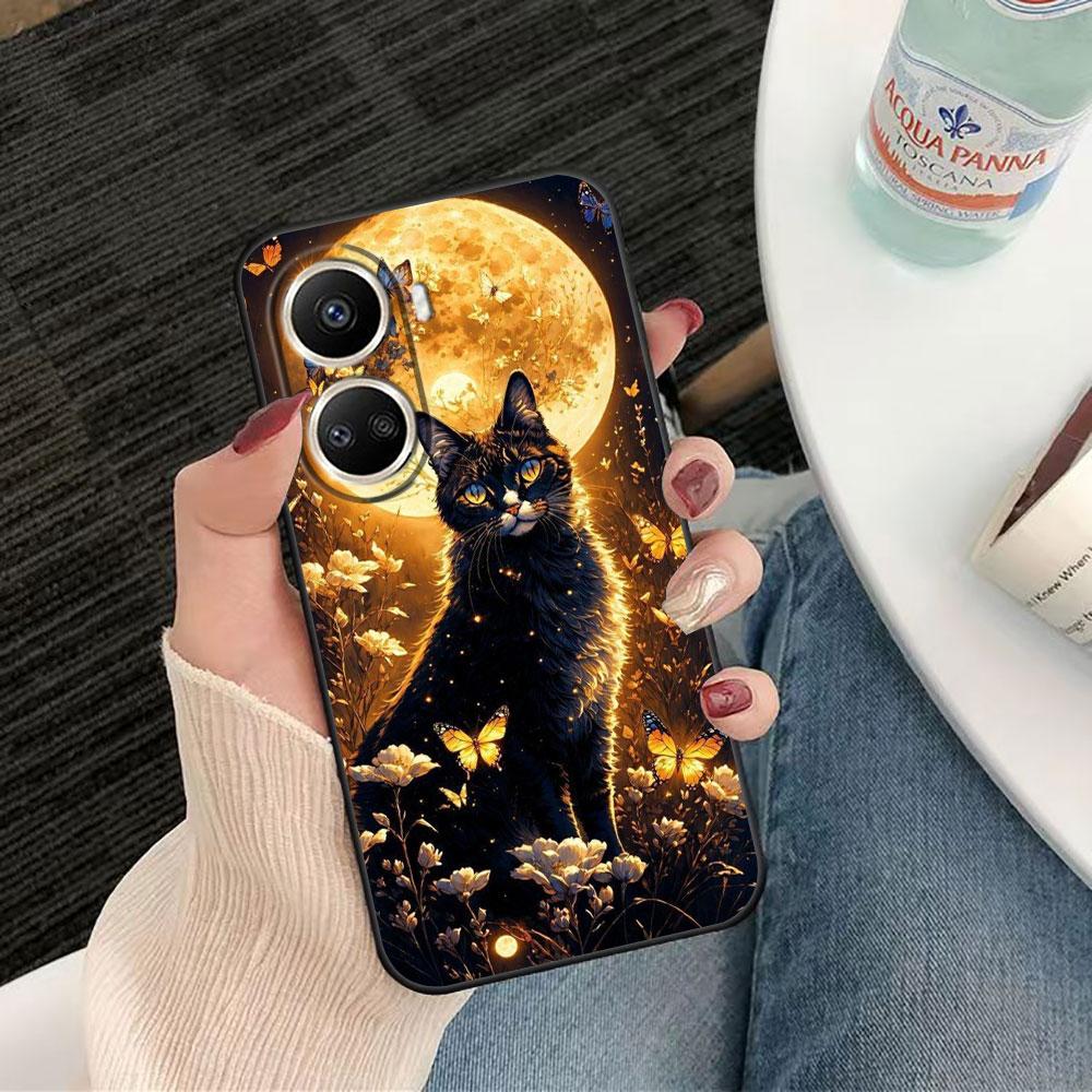 Black Cat Staring Eye Phone Case For HUAWEI NOVA Y70 3I 7I 8I 9SE P30 Y9 HONOR 8X 9X 20 90 X5 X6B X7A X7B X8B X9 X9B X9A Case