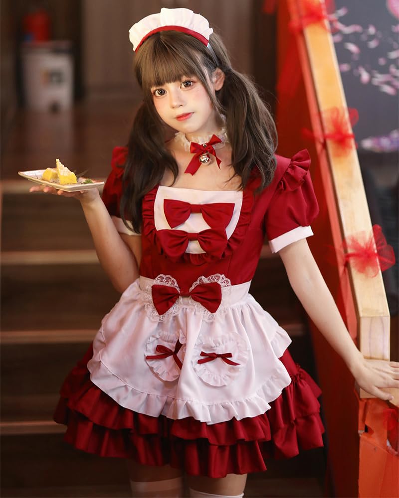 AOTYP Maid Cafe Cute Short Halloween Halloween School Photo Otaku Size L Costume, Cosplay, Maid, Maid, Length, Costume, Women's, Maid, Event, Party,