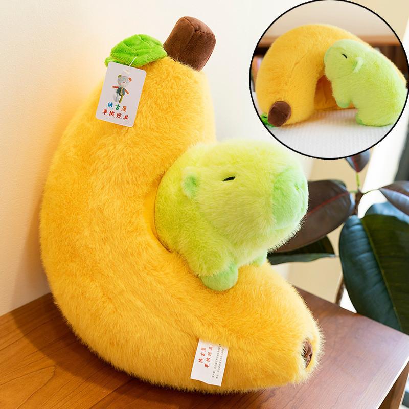Capybara Doll Banana Plush Toy Stuffed Animal Cartoon Fluffty Gift Decor Home