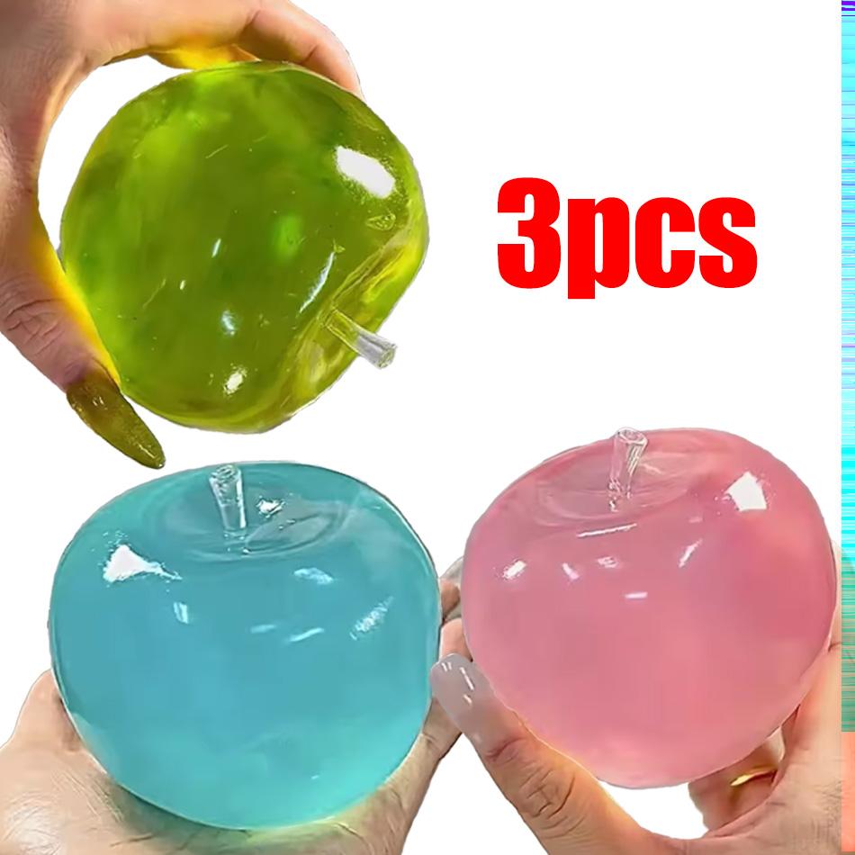 Pomme Verte Squishy Balle Anti-Stress Douce Jouet Sensoriel Fidget Pour Asmr Jouet à Presser à Rebond Lent Pour Adultes Enfants Cadeau de Noël