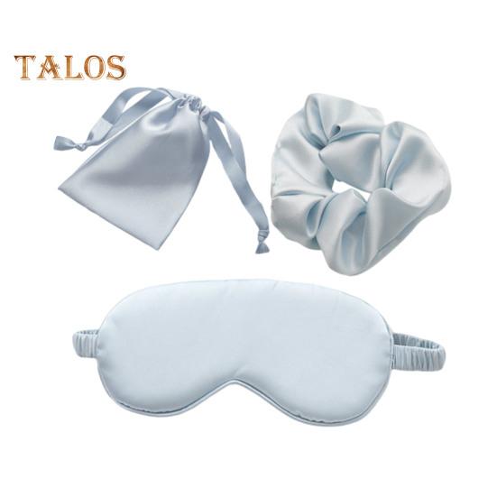 Imitated Silk Eye Cover Set Memory Foam Eye Masque 3-Piece Cloth Bag Hair Rings Storage Bag Breathable Comfortable Hypoallergenic Sleeping Shield Eye