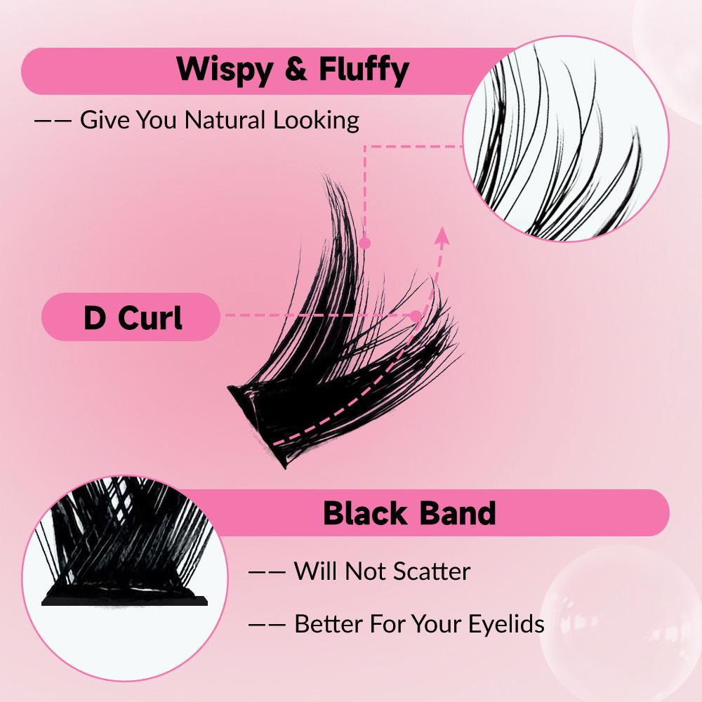 DIY self-grafting eyelashes curly fox segmented thick new natural false eyelashes