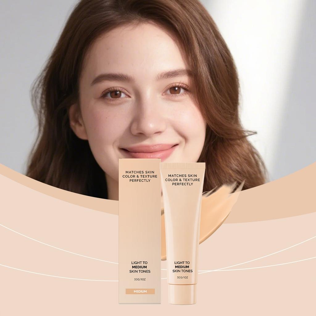 Skin Tone Concealer Foundation, Gentle Moisturizing Natural Coverage Long-Lasting Liquid Foundation