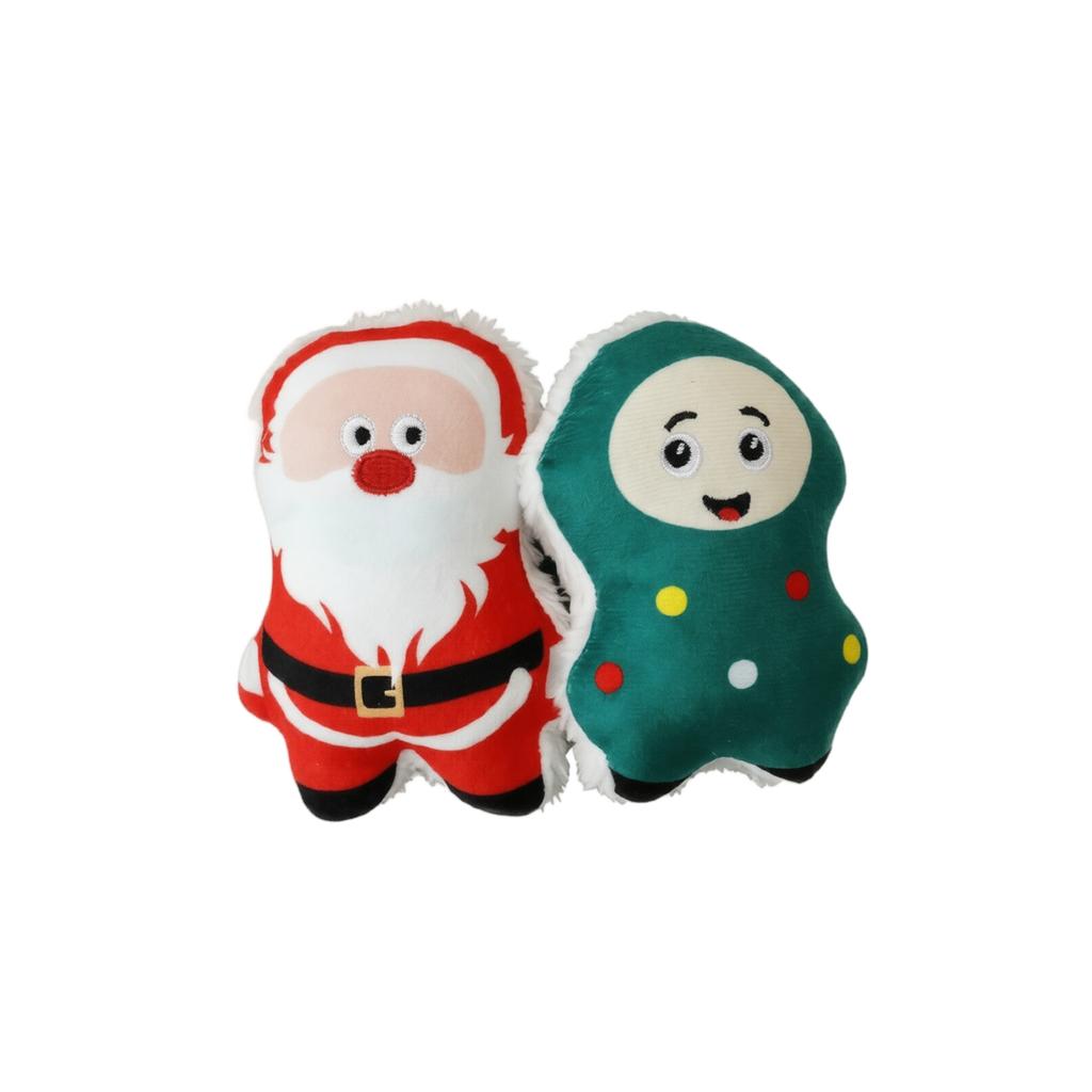 Plush Catnip Toy Set Santa Claus and Cartoon Character Design Soft Stuffed Pet Toy for Cats Interactive Play and Chewing