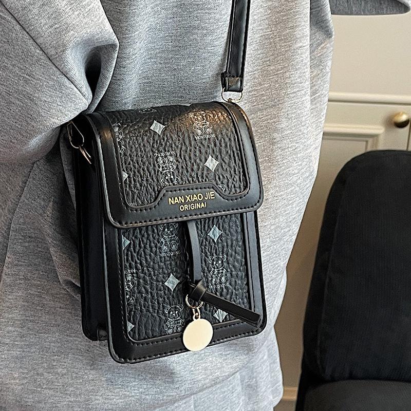 Premium Sense Niche Mobile Phone Bag Women's 2025 New Textured Shoulder Bag Summer Versatile Printed Messenger Bag