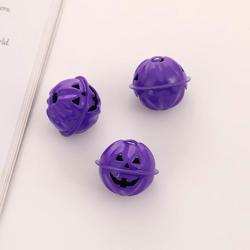Round Halloween Pumpkin Ghost Face Orange Jingle Bell - In Stock 30MM
