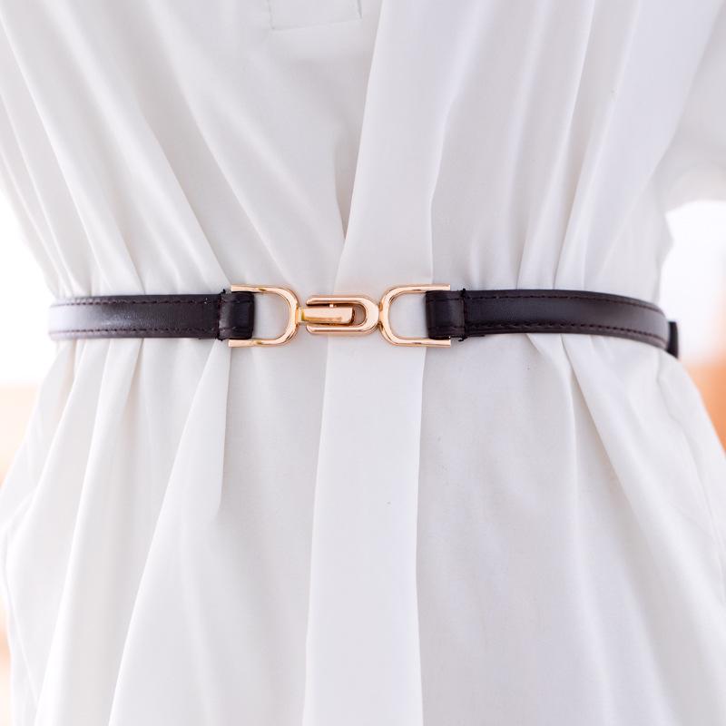 Versatile Women's Thin Leather Waist Belt - Trendy Fashion INS Style for Dresses and Coats