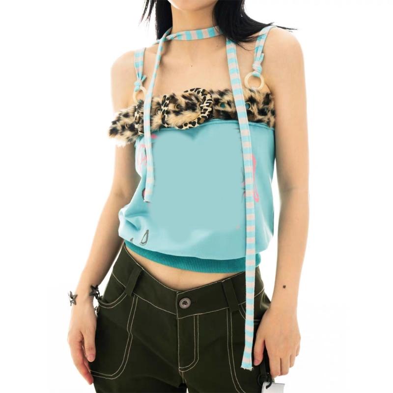 2000s Faux Furs Leopard Pattern Waist Belt Adjustable Waistband For Women And Teens Fashion Waist Decoration Accessory