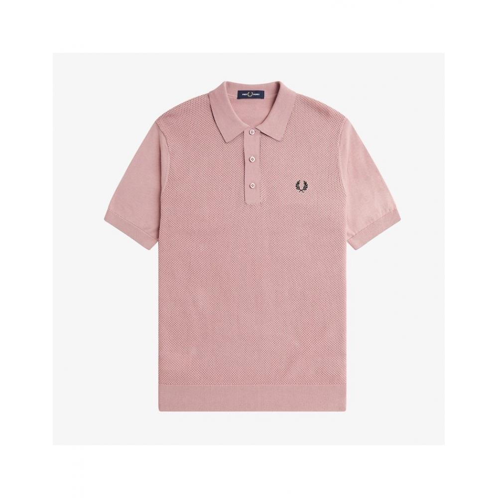 

Fred Perry Textured Front Knit Polo Shirt S51 Afpm2417643 S51 M