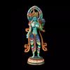 Nepal Tibet Craft Handmade Pure Copper Green Tara Statue Tibetan Buddhist Tantric Painted Standing Figure