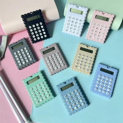 Cute Cookie Shape Calculator Portable Calculator Students Mini Pocket Exam Calculator 8-digit Counter School Office Supplies