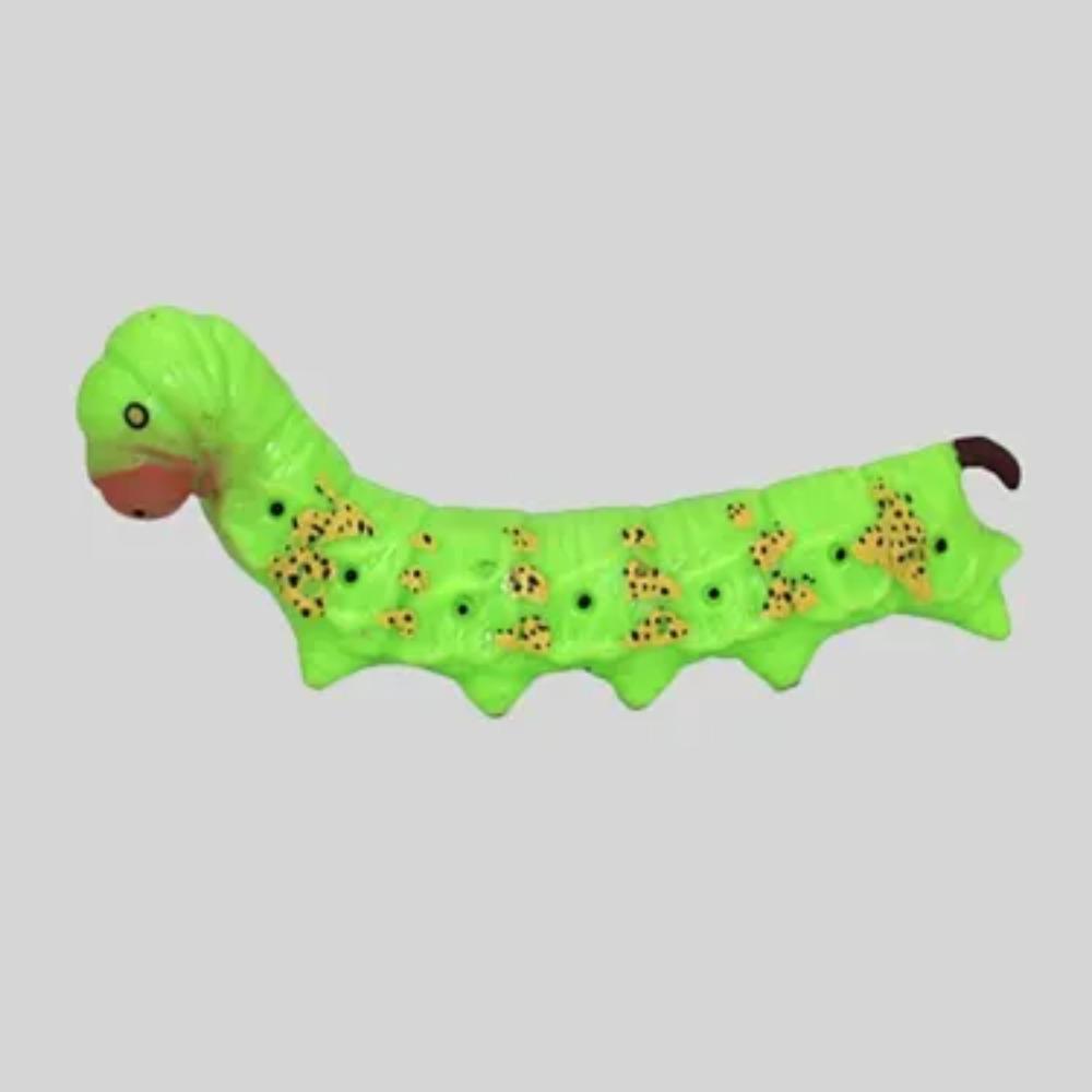 Large Soft Silicone Simulation Green Caterpillar Silkworm Model Tricky Scary Toy Early Education Cognition Decor Prop