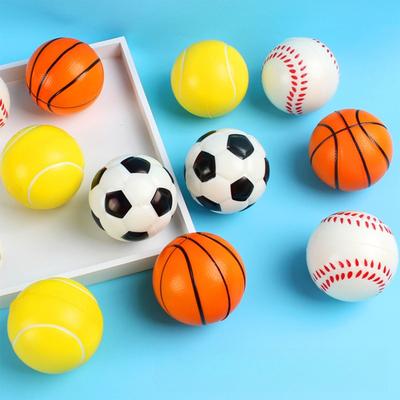 6 Stück Mini Sport Stressball Angstabbau Kleiner Schaumstoff Fußball Baseball Basketball Tennis Fußball Kinder Elastischer Ball Fidget Sensorisches Spielzeug