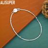 925 Sterling Silver Delicate Snake Bone Bead Bracelet - Charming Gift Jewelry