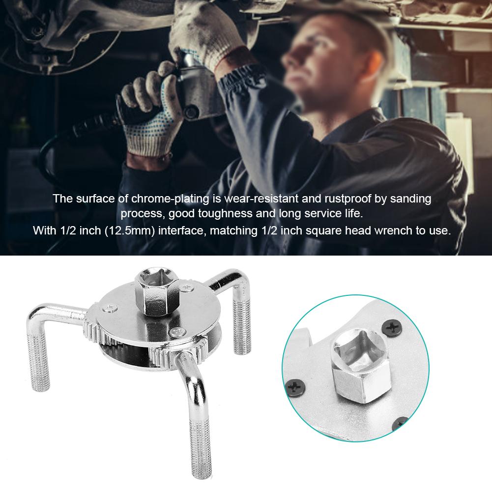 Universal Oil Filter Wrench Tool Drive 3Jaw Remover Tool 63105mm For Car TrucksRound