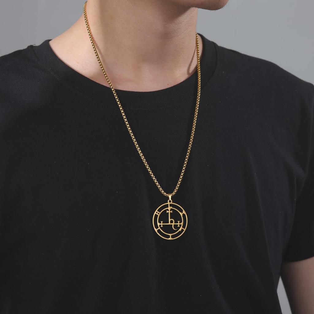 VASSAGO Sigil of Lilith Necklace Satanic Wiccan Jewelry Hecate Goddess Pendant for Women Men