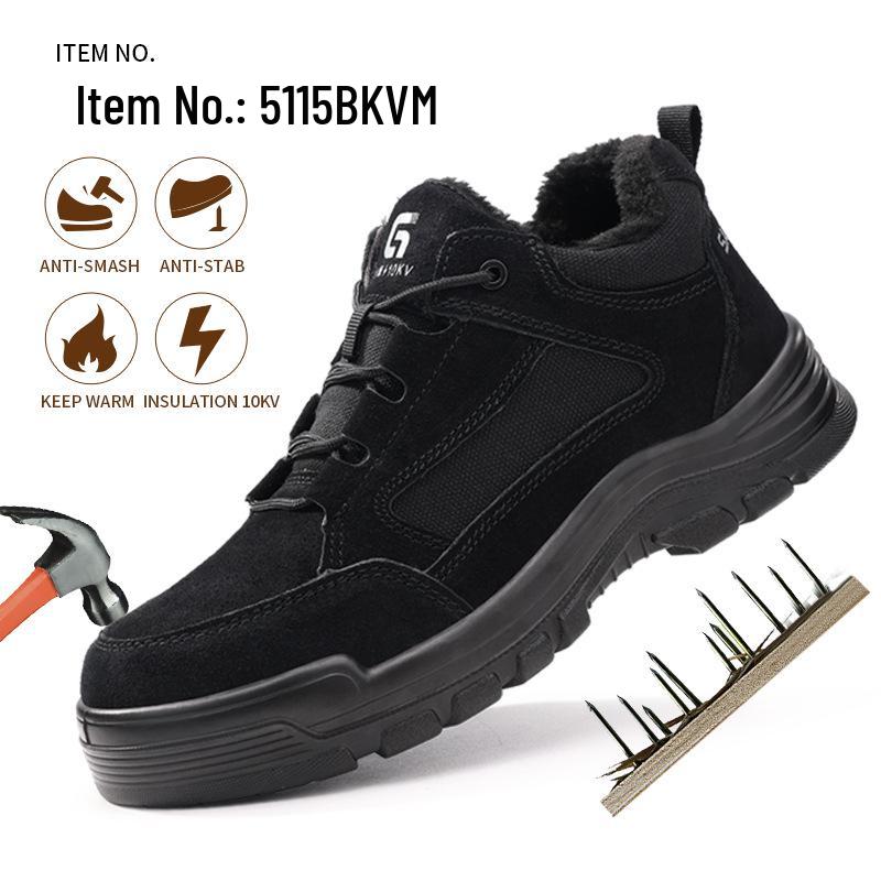 Men's Anti-Smash, Anti-Puncture Insulated Electrician Safety Shoes - Anti-Slip, Wear-Resistant, Comfortable Work Footwear