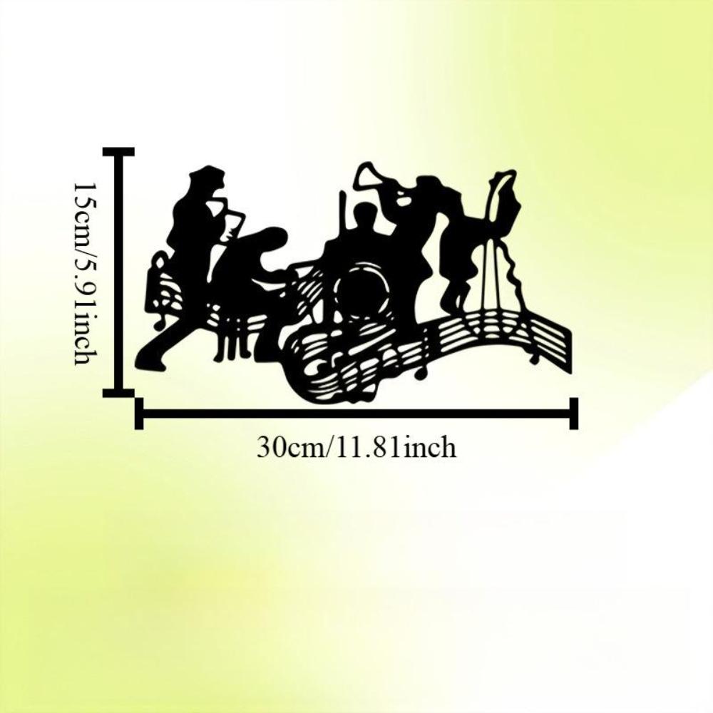 1pc Metal Wall Art Musical Instruments Decorative Mural for Music Room Bar Performance Area Music Festival Decoration Gift for Musician 12in