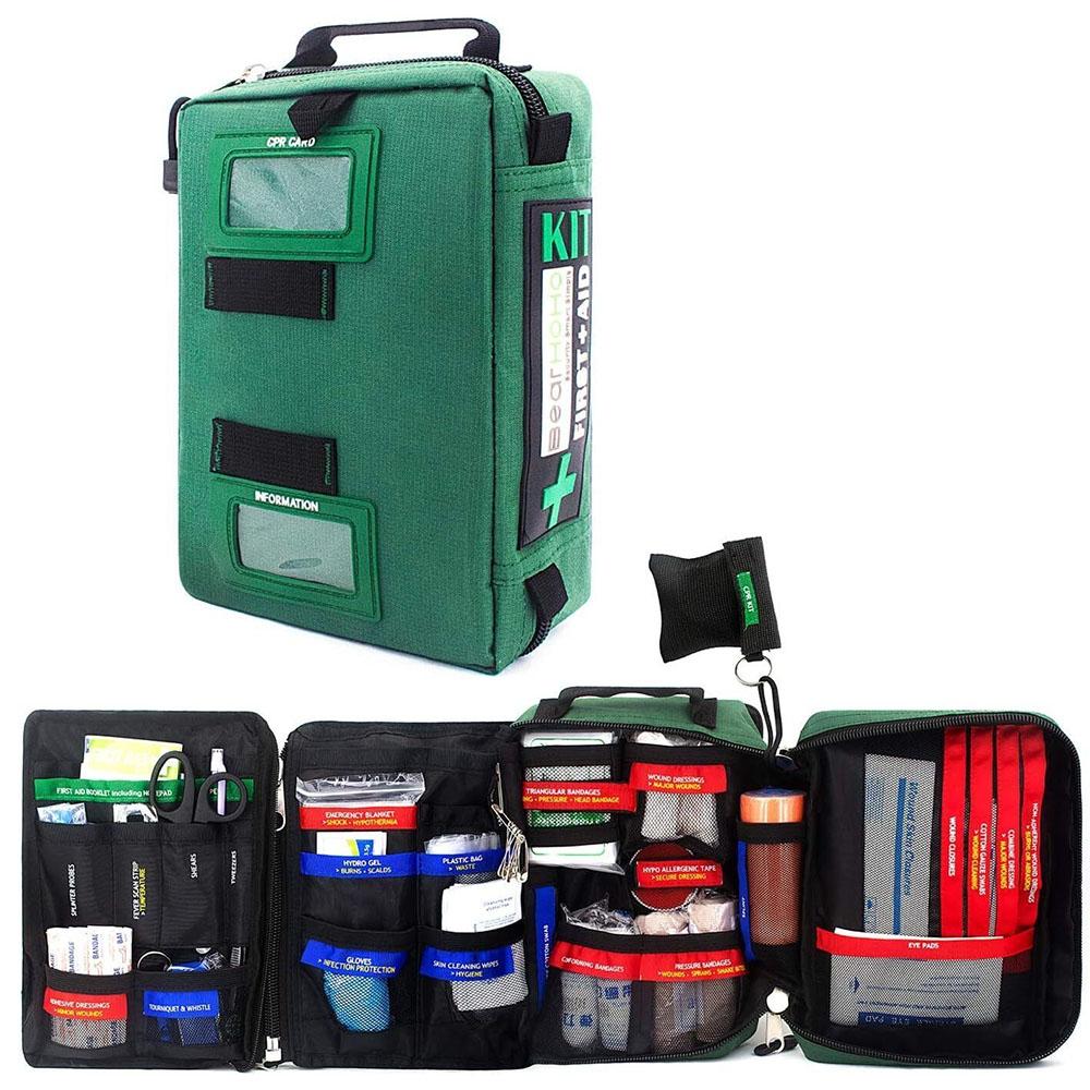 255Pcs First Aid Kit Emergency Survival Trauma Kit Medical Kit Set зелёный