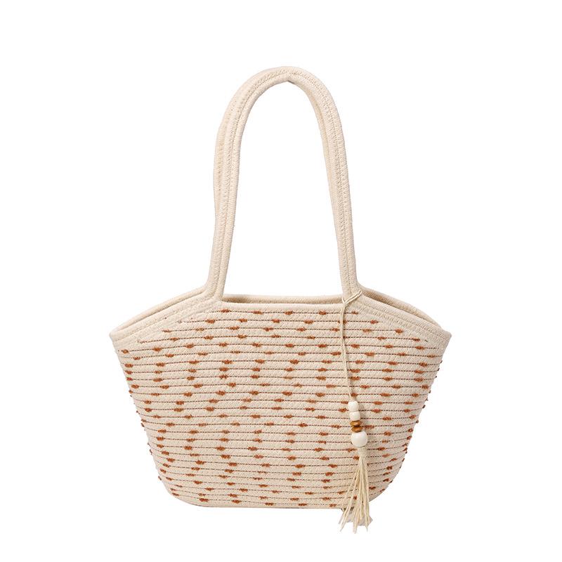 Women's Large Woven Straw Tote Bag - 2025 Summer Beach & Fashion Bucket Style