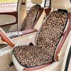 Leopard Print Car Seat Cushion Soft Plush Leopard Cover Winter Fluffy Warm Seat Supports Lumbar Support Pillow Car Seat Pillow