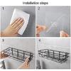 2 Pcs Stainless Steel Bathroom Shelf for Wall | Self Adhesive Bathroom Organiser | 4 Hooks for Towel Holder | Space-Saving Wall Mounted Bathroom Shelf
