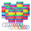 Buntes inspirierendes Silikon-Armband für Männer, Frauen, Jugendliche - Unisex elastisches Armband mit berühmten Zitaten