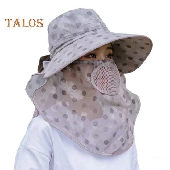 

Летняя шляпа от солнца с широкими полями, точечным принтом, дышащими отверстиями, защитой шеи, для путешествий на открытом воздухе, для велоспорта серый