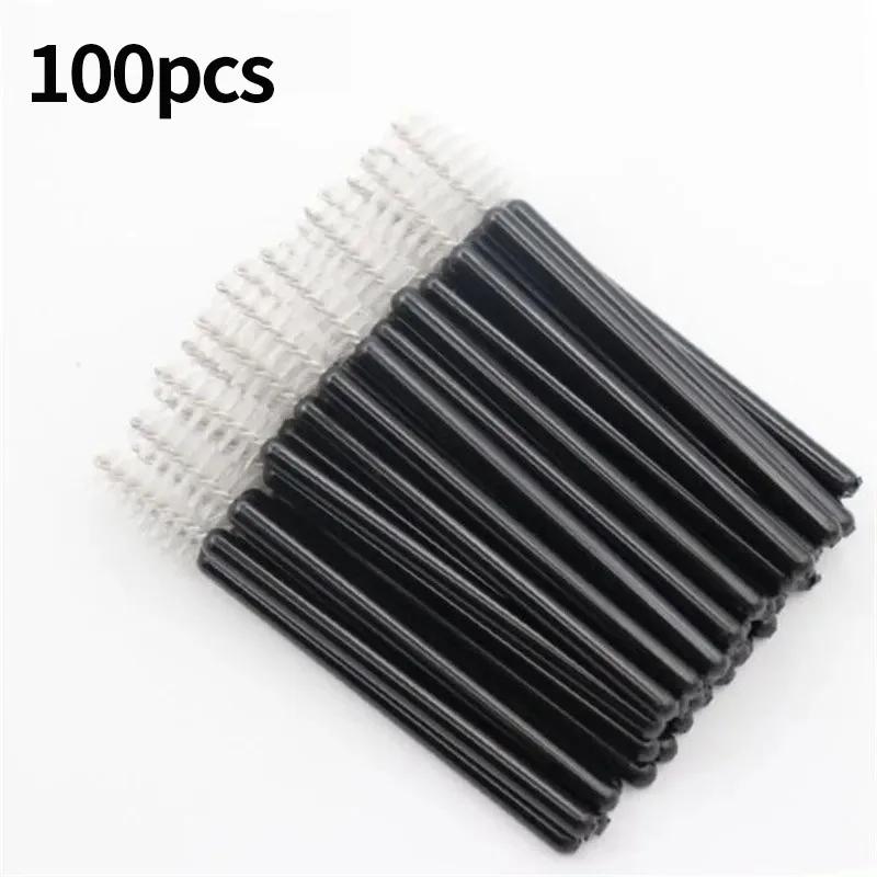 Wholesale100pcs Disposable Eyelash Lash  Makeup Tools Spoolies Micro Brushes for Eyelash Extension Mascara Wands Combs Cosmetic