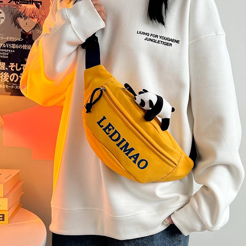 Breast bag female ins style Japanese fashion simple letter shoulder bag male satchel versatile casual student messenger bag tide