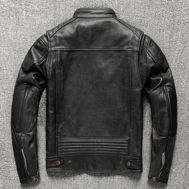 First Layer Cowhide Motorcycle Suit Genuine Leather Leather Jacket Men's Retro Leather Jacket Motorcycle Motorcycle Suit Jacket