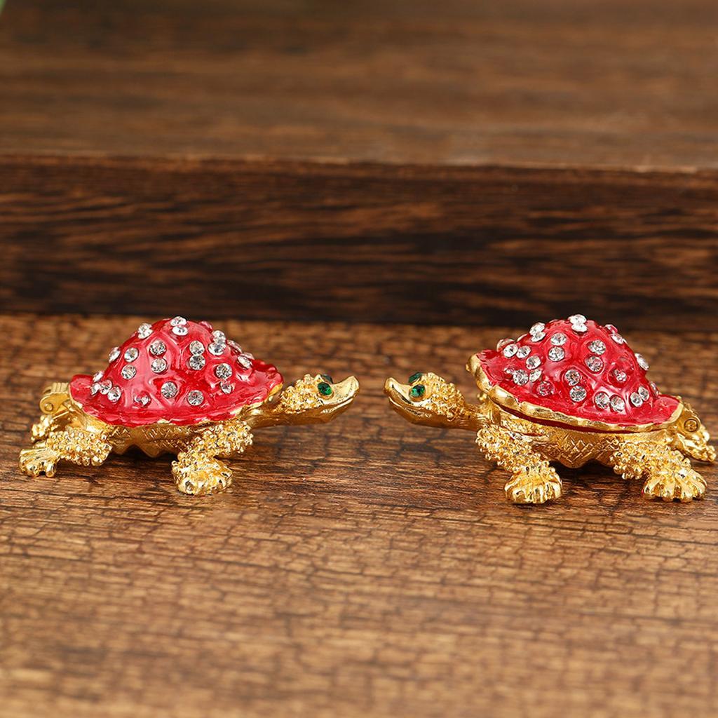 Artistics Metal Turtles Jewelry Box Organizers Secure Lock Systems for Necklace Earrings Storage