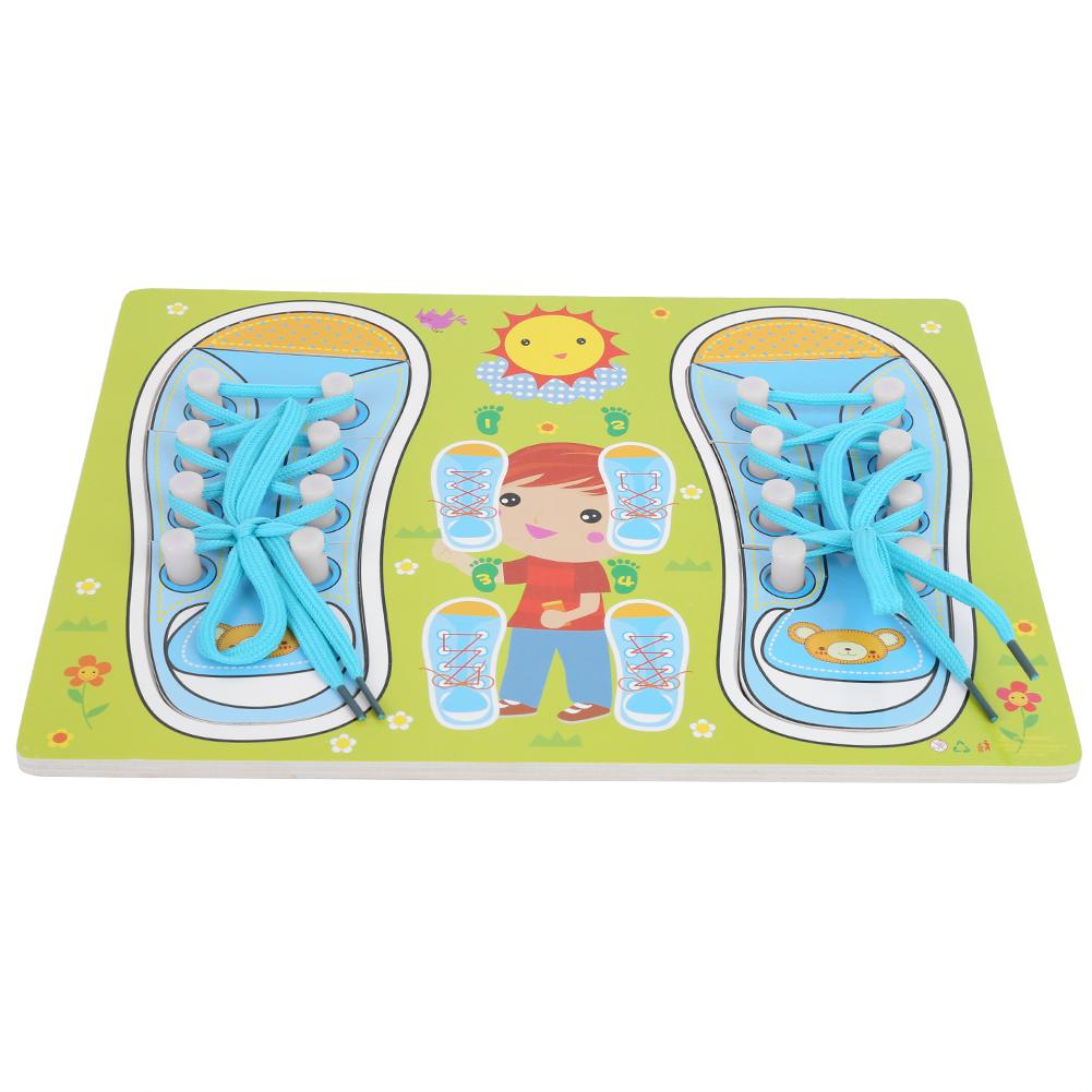Learning to Tie Shoes Toy Wooden Dress Learning Baby Educational Toy Infant Gift