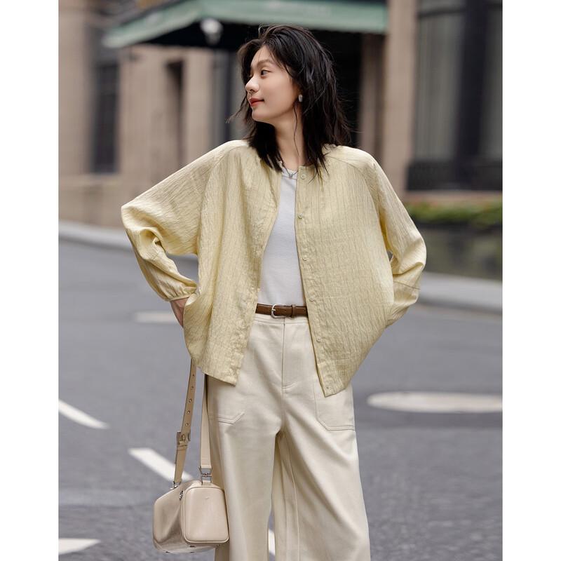 Demana Striped Round Neck Long Sleeve Blouse S